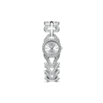 CRRJU women's diamond/rhinestone watch with a unique V-shaped link bracelet design.
