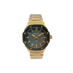 Men’s Luxury Gold Stainless Steel Watch – Black Dial Quartz Wrist Watch