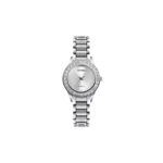 SKMEI 1262 women's analog quartz watch with a crystal-adorned bezel and a silver-toned stainless steel strap