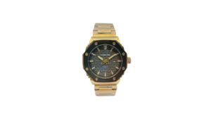 Men’s Luxury Gold Stainless Steel Watch – Black Dial Quartz Wrist Watch