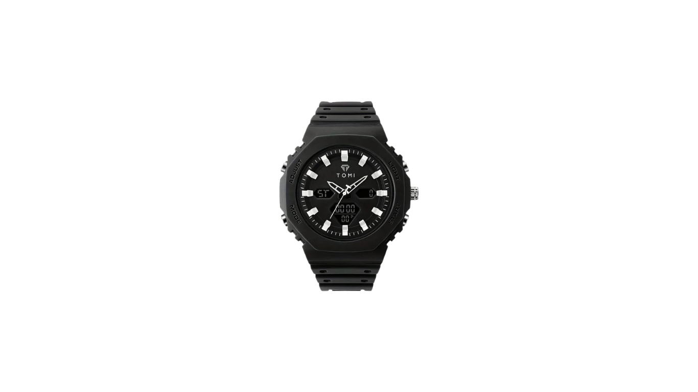 Untitled design (4) TOMI T-217 Dual Time Sports Watch Comfortable Straps Water Resistant - Image 1