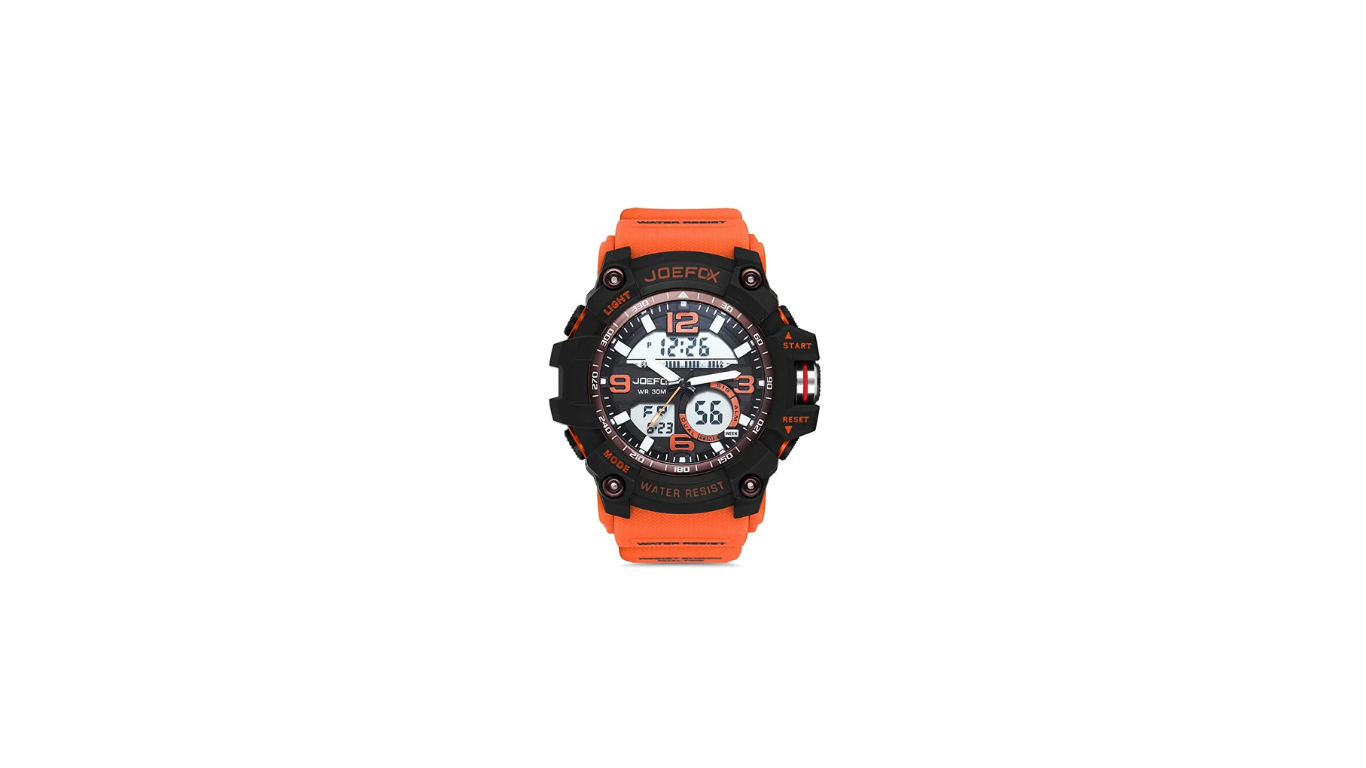 Untitled design (5) Joefox Men's Orange Digital Analog Silicone Cord Wrist Watch Jfp1069 for Menby Joefox - Image 1