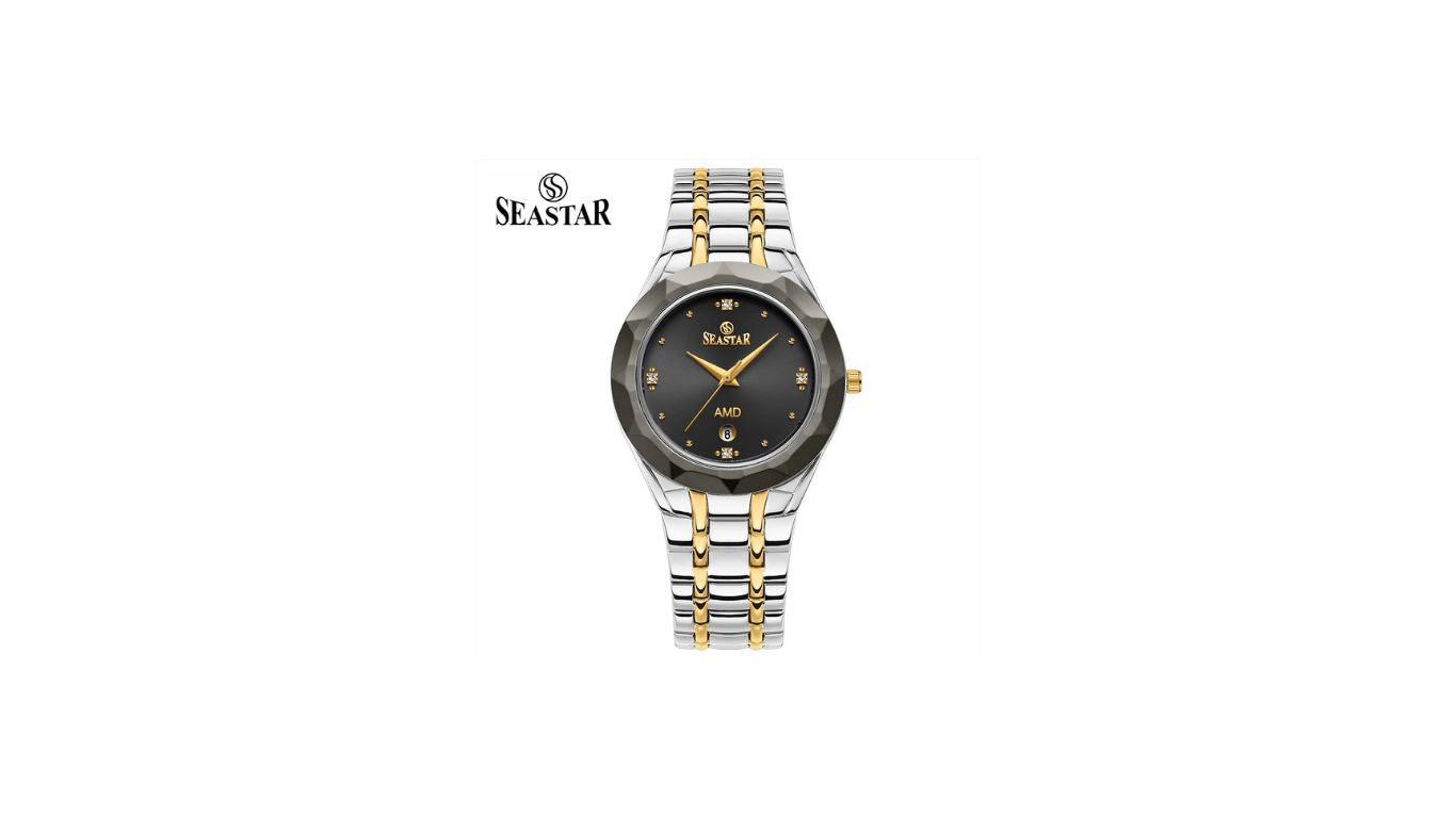 Seastar SS-2404M Men’s Two Tone Crystal Stainless Steel Watch Seastar SS-2404M Men’s Two Tone Crystal Stainless Steel Watch - Image 1