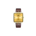 Seastar SS-2466M Gold Bezel Leather Strap Watch